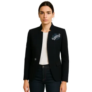 womens-black-embellished-blazer