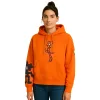 womens-orange-fleece-floral-hoodie