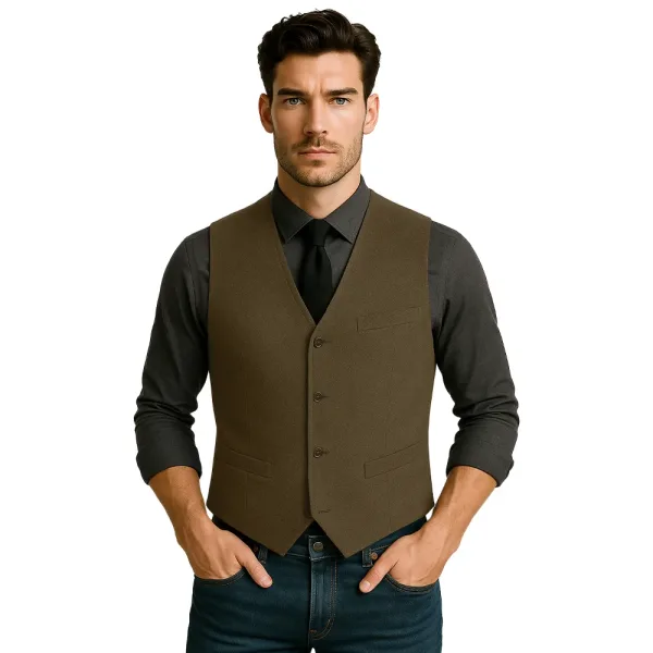 mens-olive-wool-waistcoat