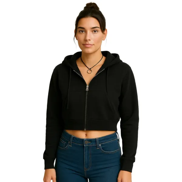 womens-black-cropped-hoodie