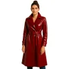 womens-red-latex-trench-coat