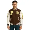 MLB Mashup Brown San Diego Padres Jacket 6 San Diego Padres Varsity Jacket
