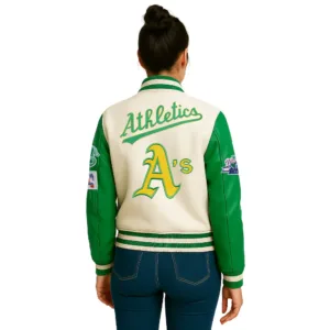 mlb retro wool oakland athletics jacket