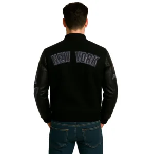MLB Triple Black New York Yankees Varsity Jacket 2 mlb-triple-new-york-yankees-varsity-jacket