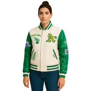 retro wool oakland athletics jacket