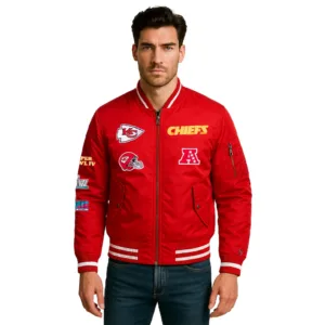 unisex red kansas city chiefs new era alpha industries bomber jacket