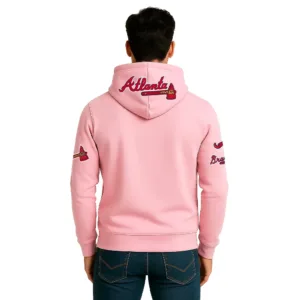 chenille pink atlanta braves hoodie
