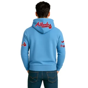 clasic blue atlanta braves pullover hoodie
