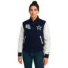 dallas cowboys women's varsity jacket