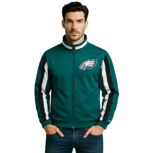 mens green philadelphia eagles track jacket