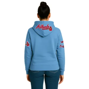 mlb clasic blue atlanta braves pullover hoodie