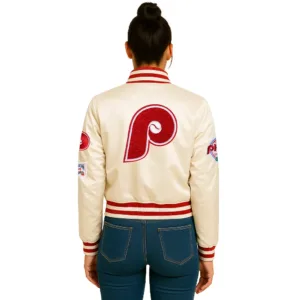 womens mlb philadelphia phillies satin jacket
