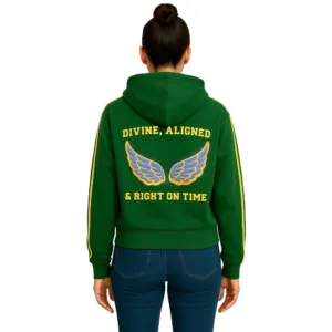 444 green zip up hoodie