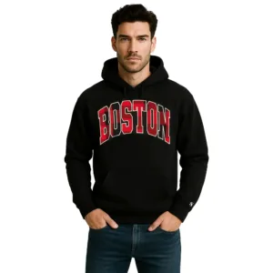 black evergreen check hoodie