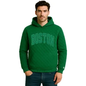 boston celtics green quilted hoodie
