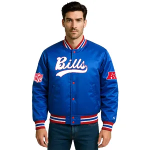 buffalo bills satin bomber jacket