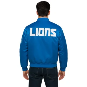 mens blue detroit lions jacket