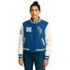 wings blue and white varsity jacket