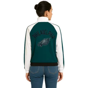womens philadelphia eagles full zip track jacket back