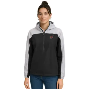 arizona cardinals half zip hooded jacket
