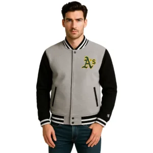 athletics fleece varsity jacket
