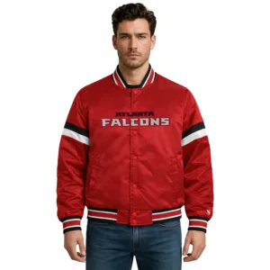 atlanta falcons red varsity jacket