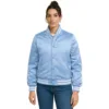 baby blue satin bomber jacket