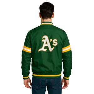 mens athletics green scout varsity jacket