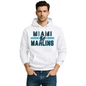 mesh look white miami marlins hoodie