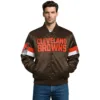 triple cleveland browns satin jacket